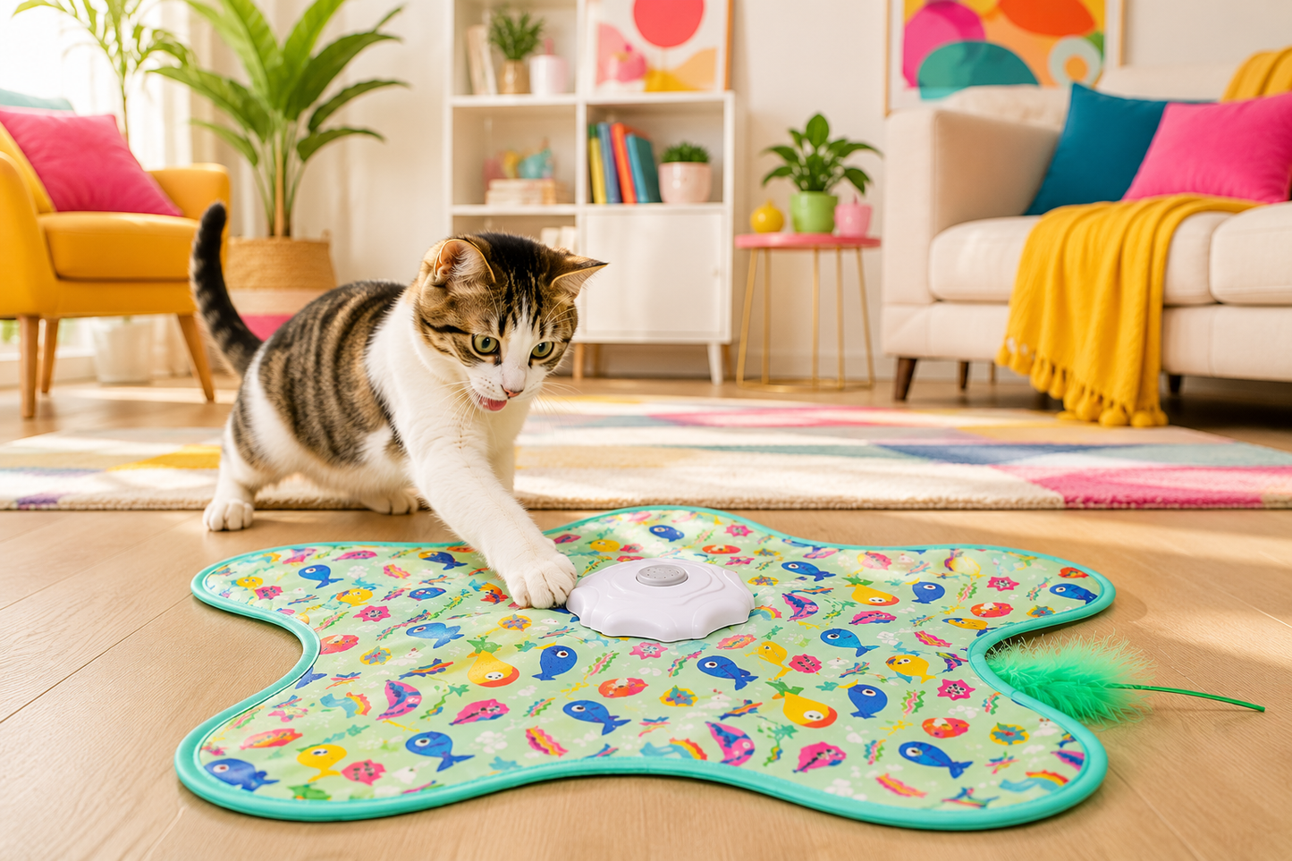 Tapis de jeu avec balle cachée