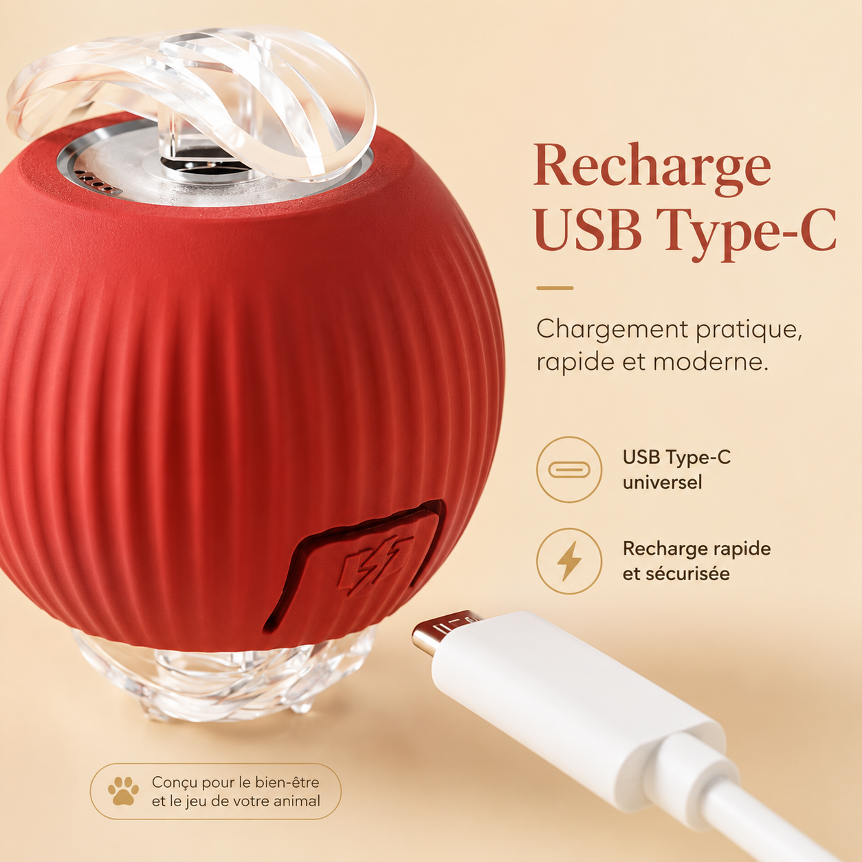 Balle interactive rechargeable