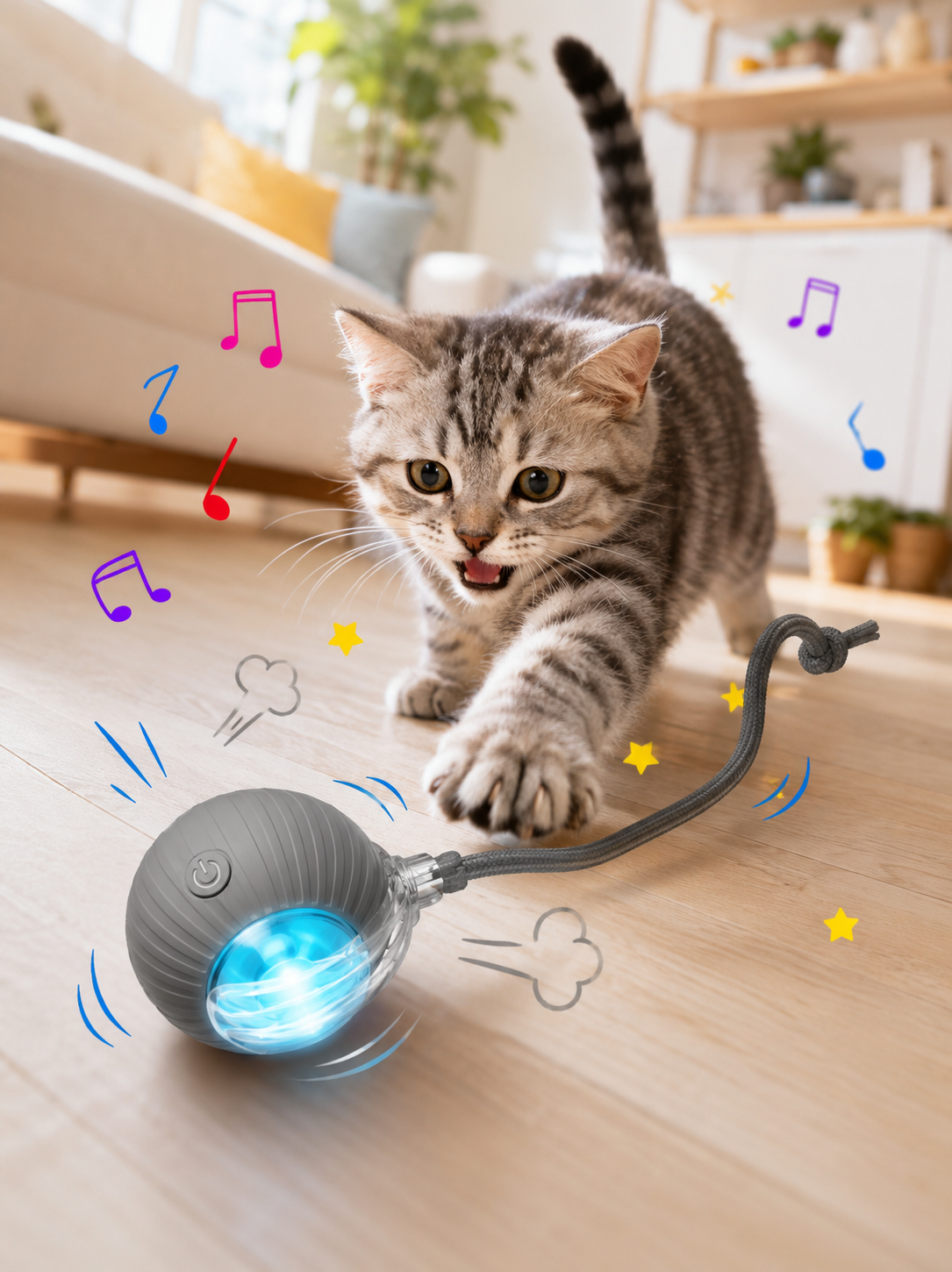 Balle interactive rechargeable