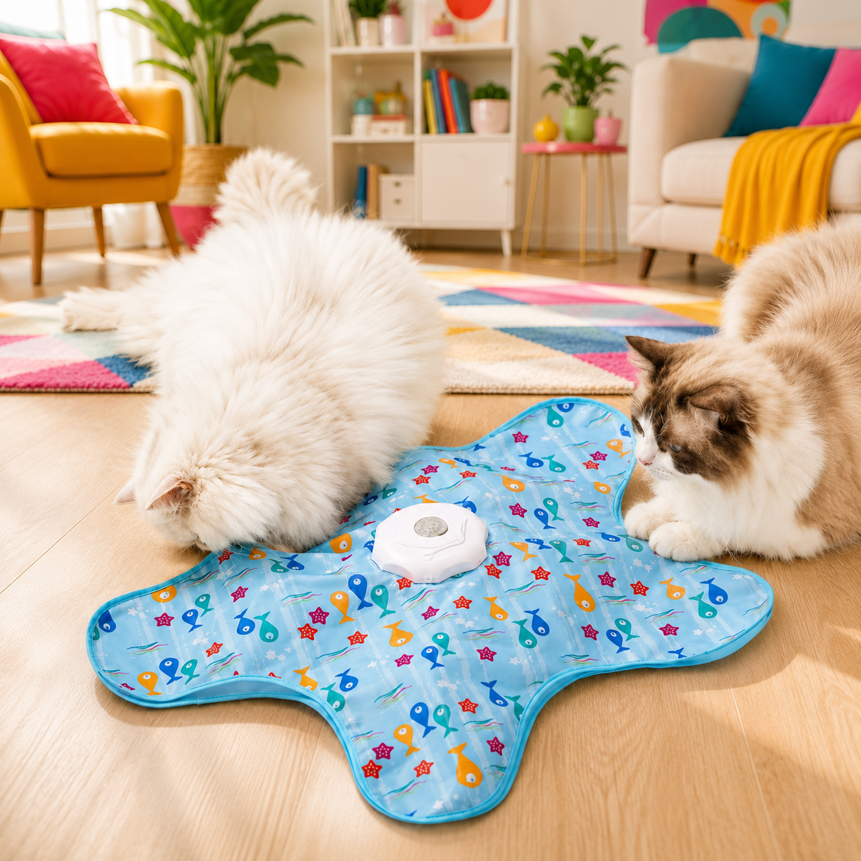 Tapis de jeu avec balle cachée