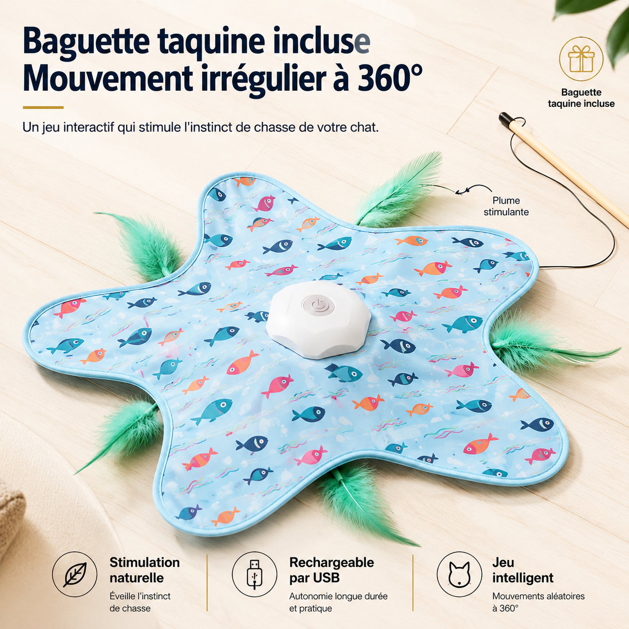 Tapis de jeu avec balle cachée