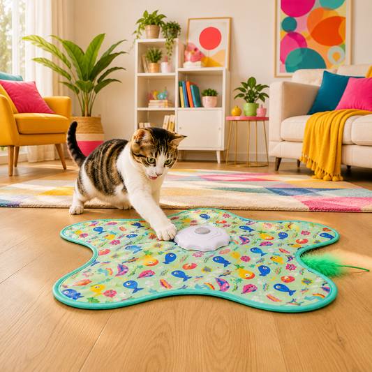 Tapis de jeu avec balle cachée